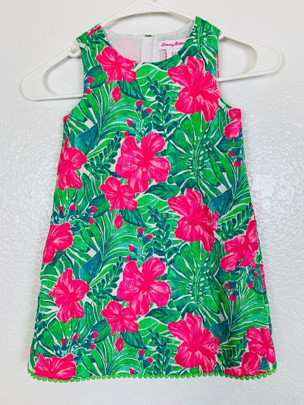 Tommy Bahama Little Girls Green Pink FloralPrint Dress Size US 4 Tropical Preppy